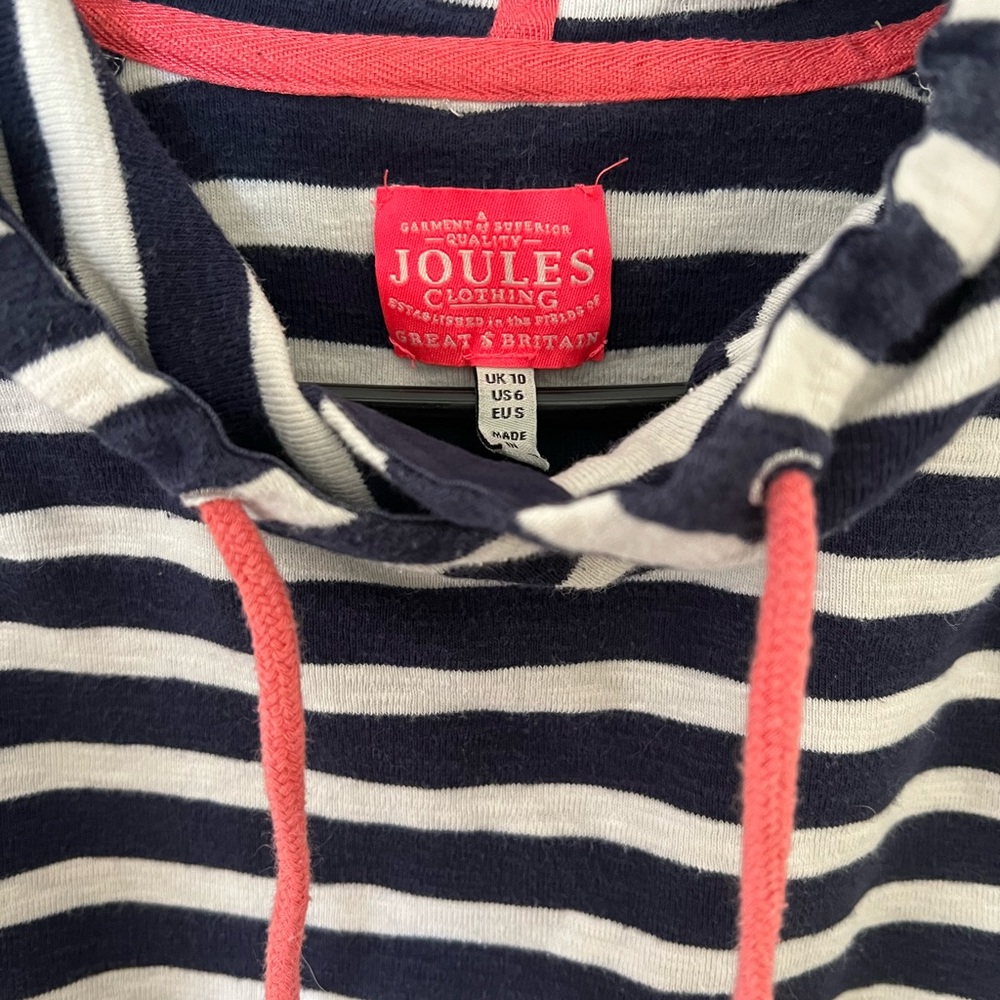 Joules Striped Hooded Sweatshirt Longsleeve Size 6 - Picture 2 of 3